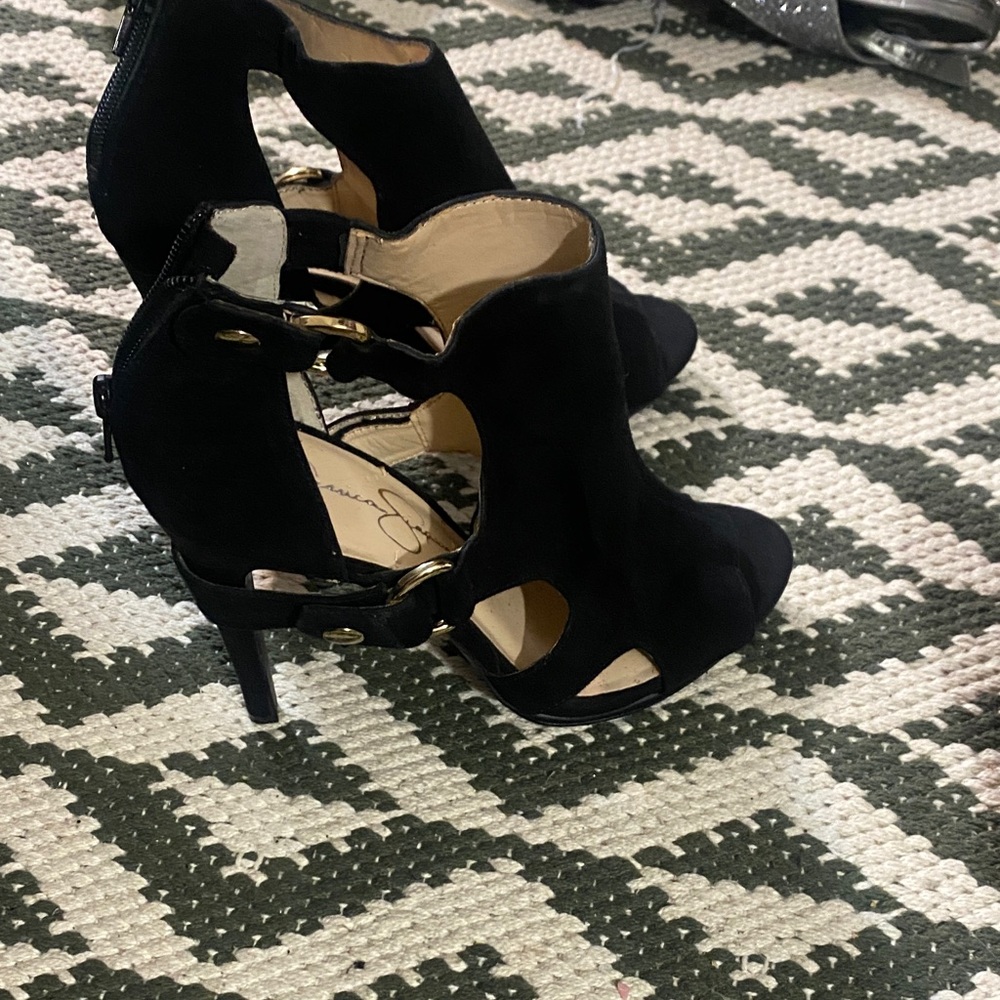 Jessica Simpson Black Cutout Heels